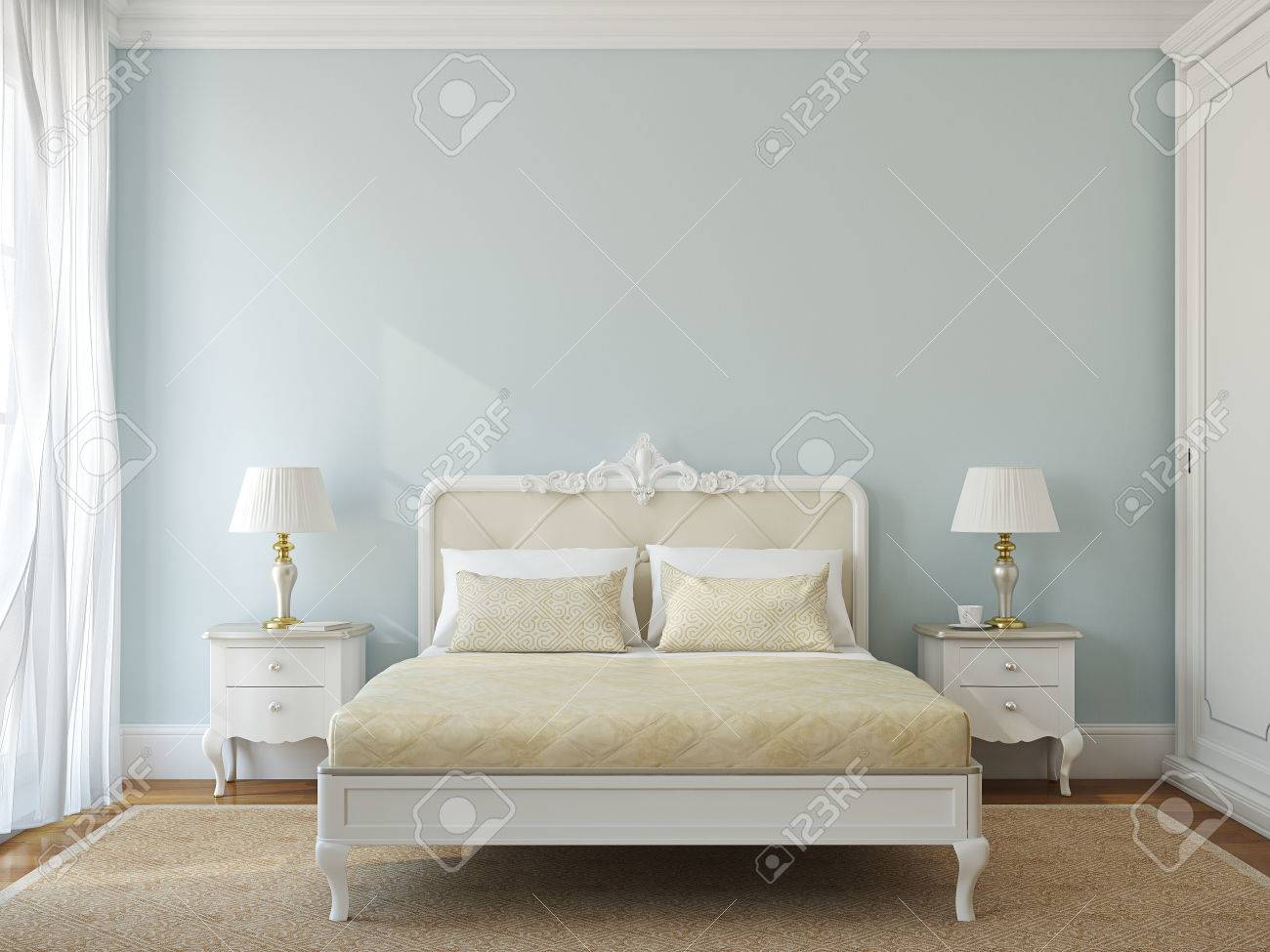 Classical bedroom interior. 3d render. - 44086351 Classical bedroom interior. 3d render. - 44086351