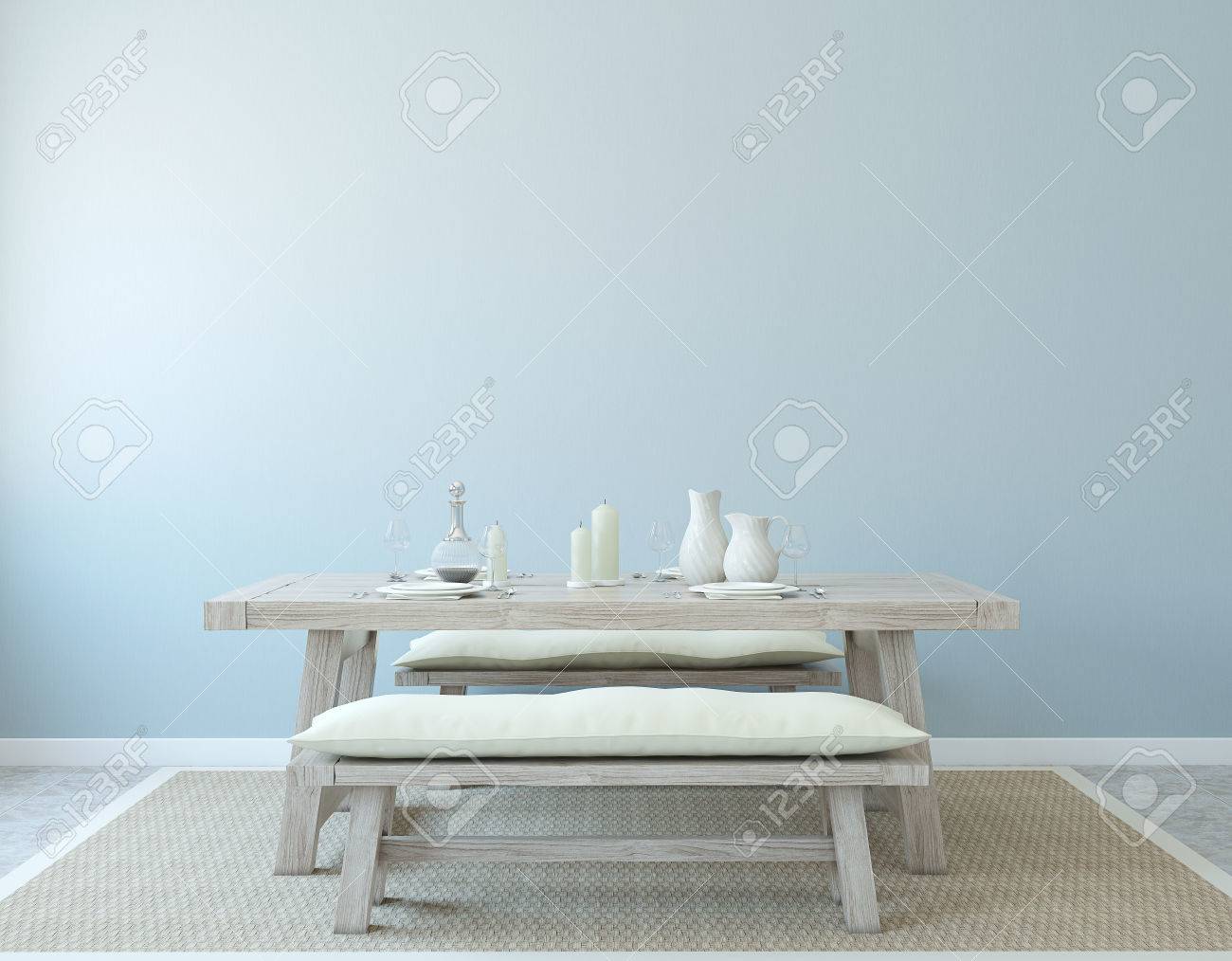 Matsal interiör. lantlig stil. 3d. royalty fria stockfoton, bilder ...