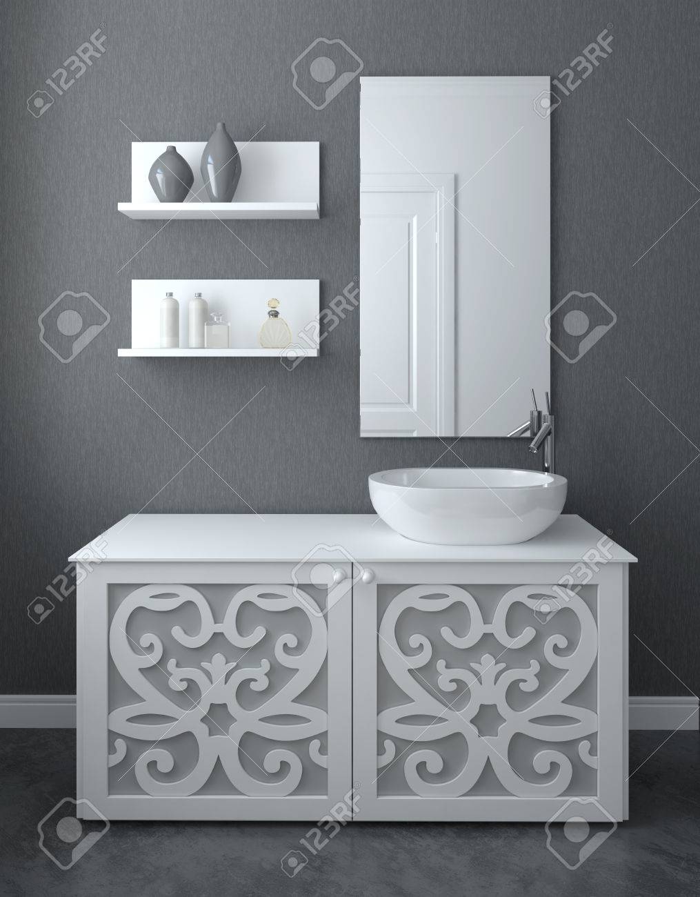 Modern bathroom interior. 3d render. - 45647840 Modern bathroom interior. 3d render. - 45647840