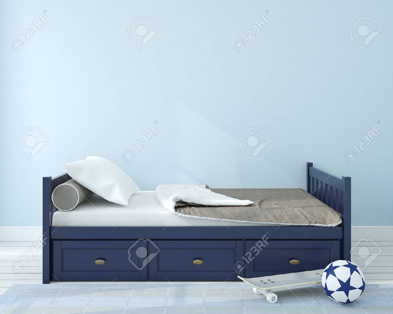 Interior of nursery.Bedroom for boy. 3d render. - 50220687 Interior of nursery.Bedroom for boy. 3d render. - 50220687