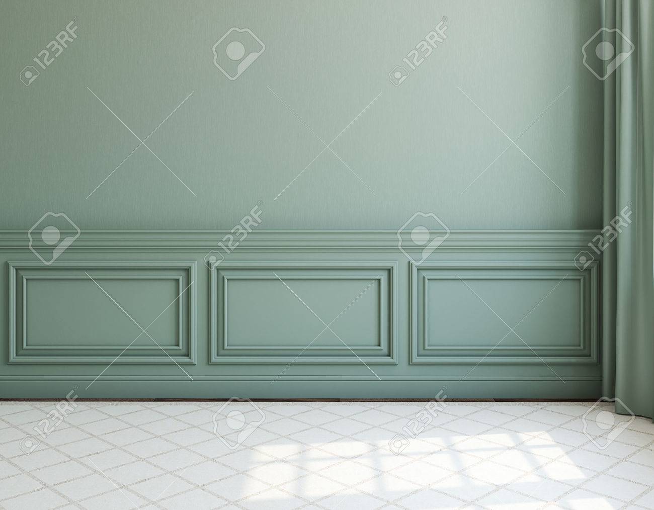 Interior. Empty room with dack wall and light rug. 3d render. - 54382471 Interior. Empty room with dack wall and light rug. 3d render. - 54382471