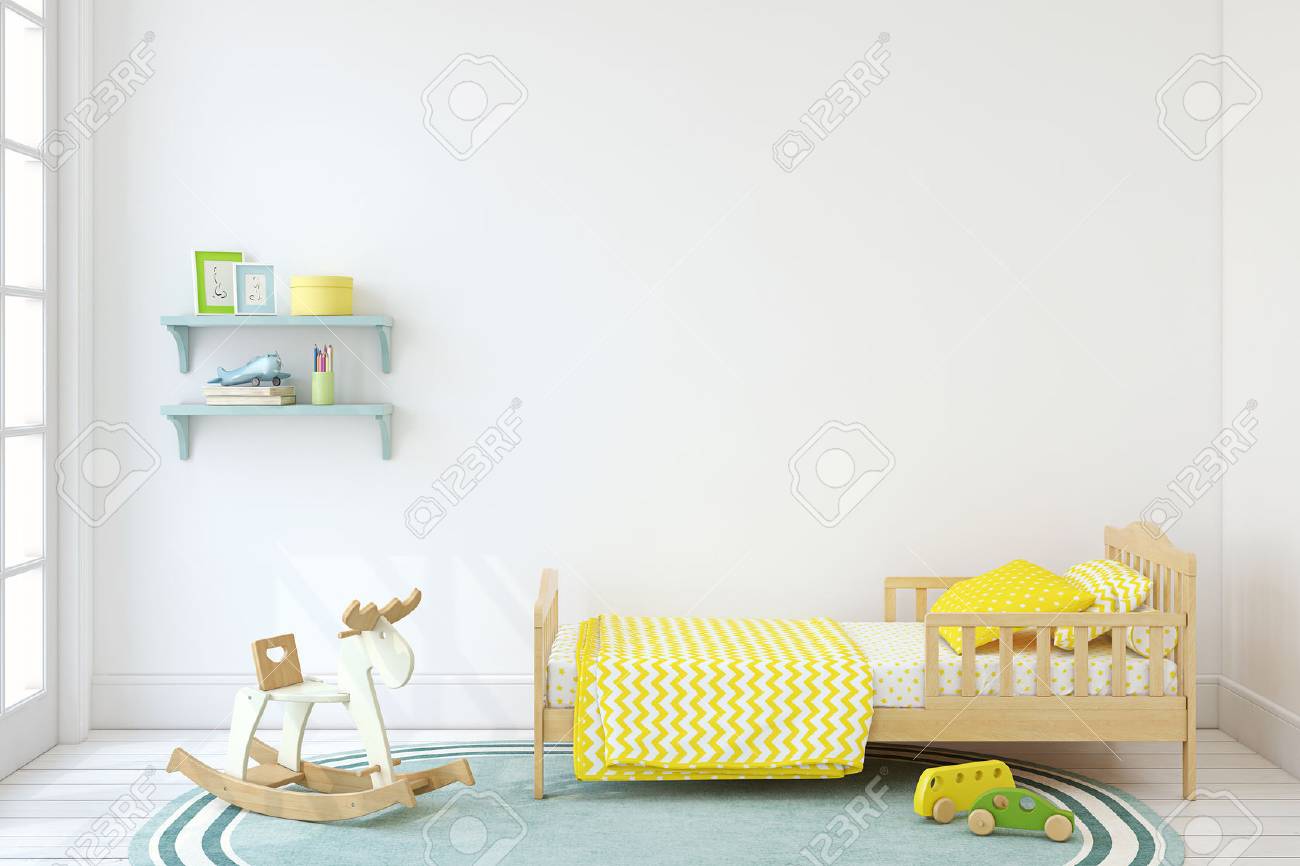 Bedroom for boy. Interior mock up. 3d render. - 80449524 Bedroom for boy. Interior mock up. 3d render. - 80449524