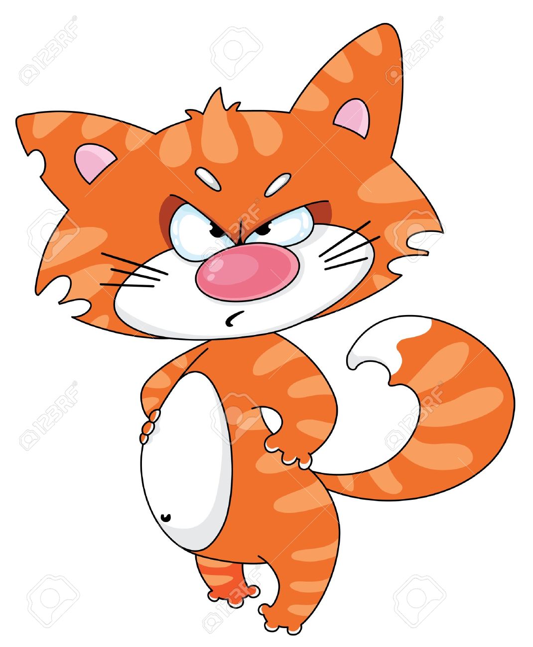 Illustration D Un Chat En Colere D Orange Clip Art Libres De Droits Vecteurs Et Illustration Image