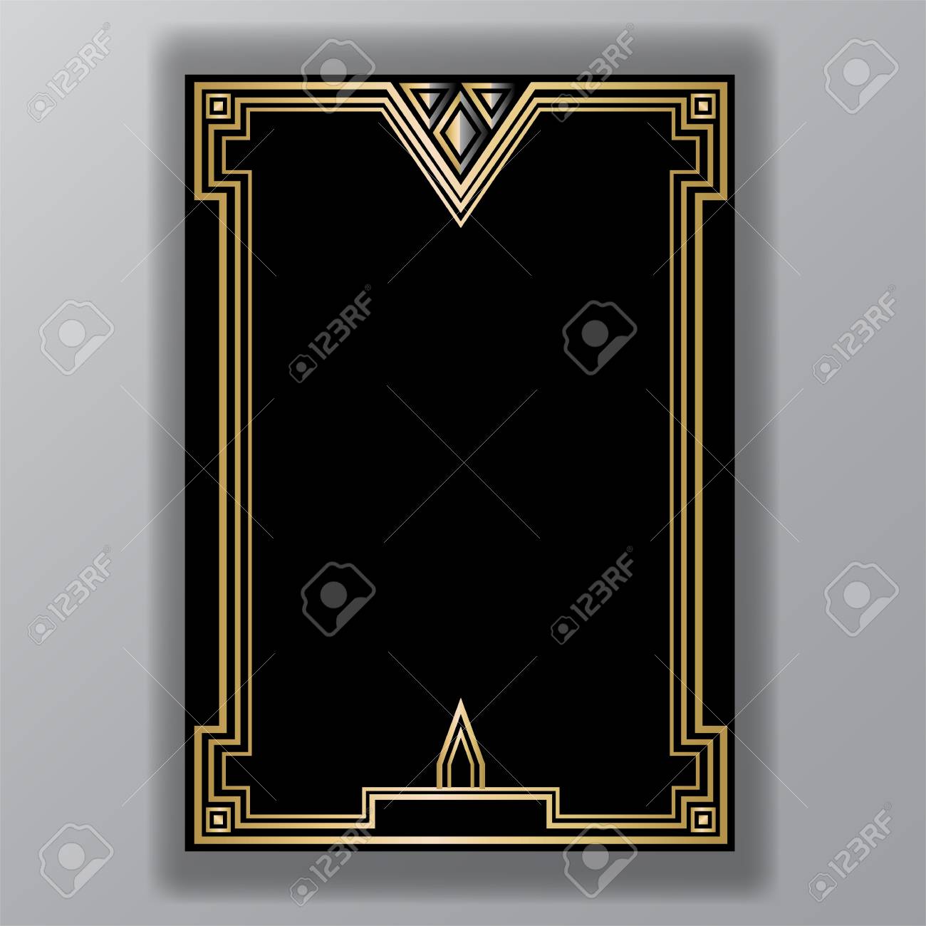 Art Deco Template Golden Black Page Menu Card Invitation Royalty Free Cliparts Vectors And Stock Illustration Image