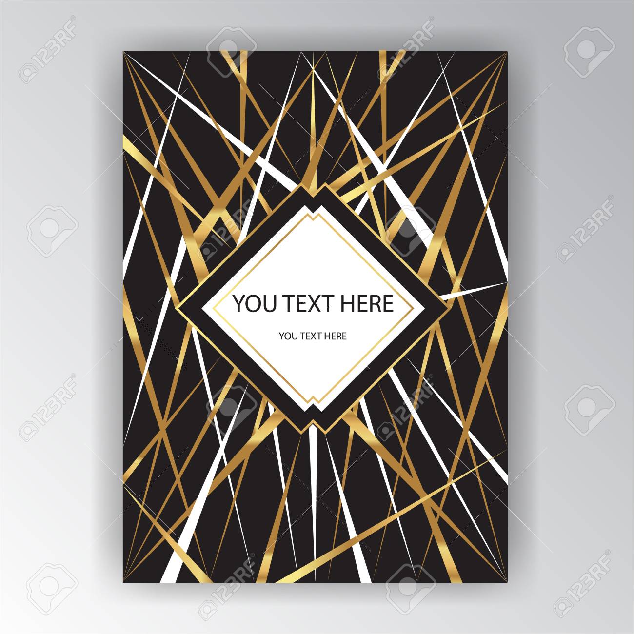 Creative Black Golden White Background 3d Geometric Pattern