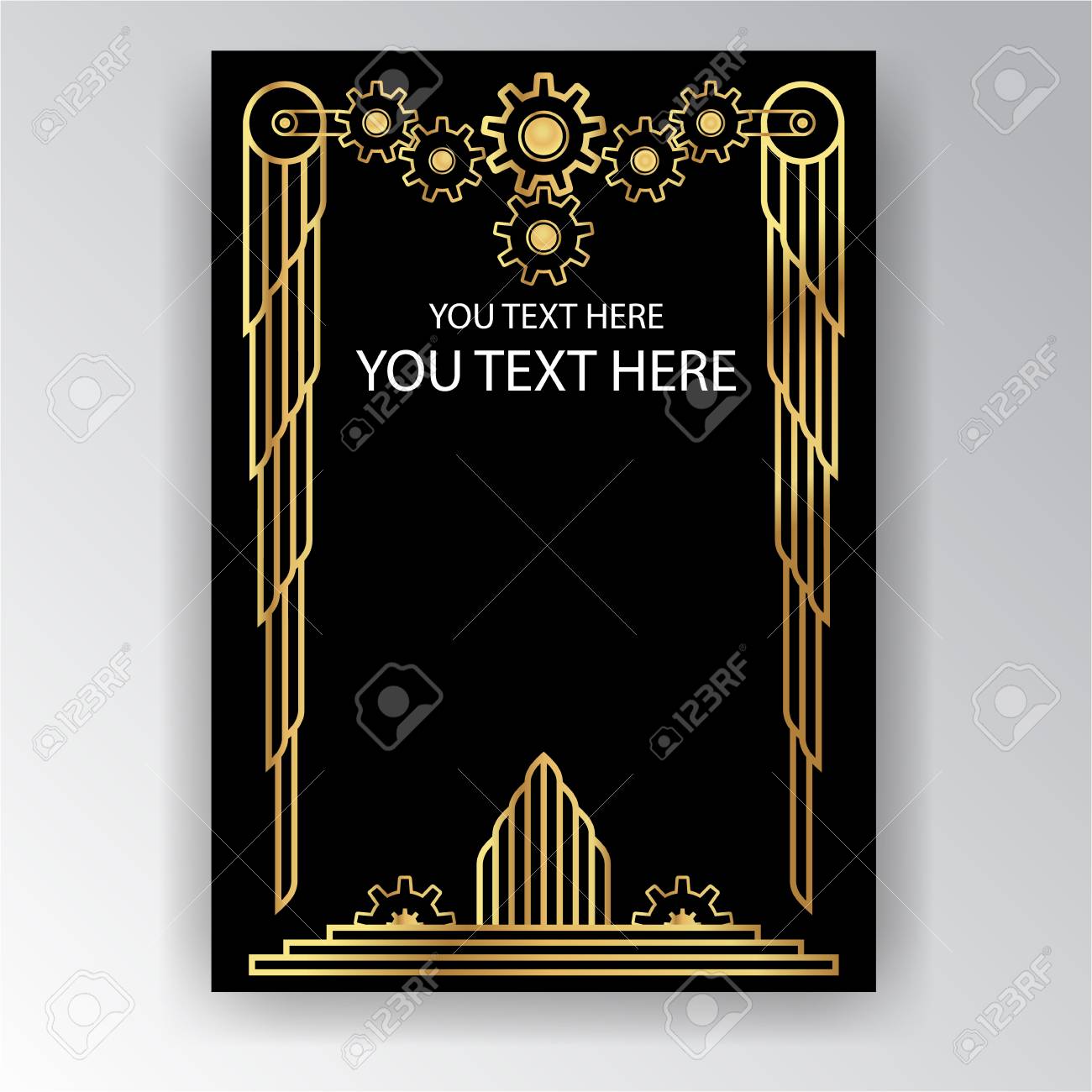 Art Deco Template Golden Black Page Menu Card Invitation Royalty Free Cliparts Vectors And Stock Illustration Image