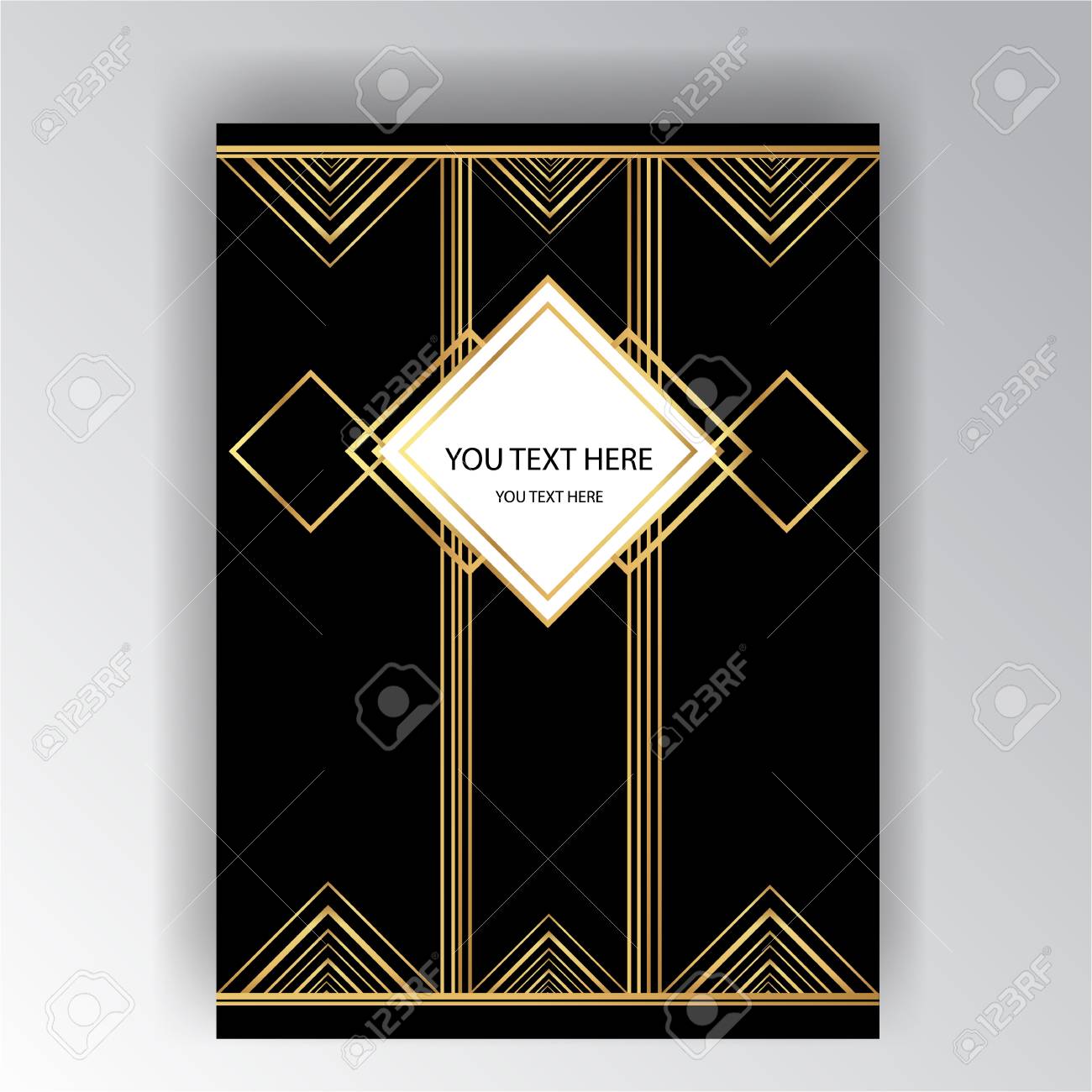 Art Deco Template Golden Black Page Menu Card Invitation Royalty Free Cliparts Vectors And Stock Illustration Image
