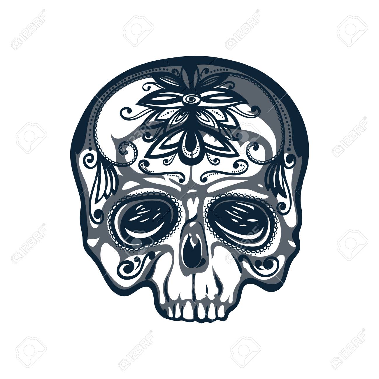 Dia De Los Muertos Card Mexican Day Of The Dead Skull Decorated