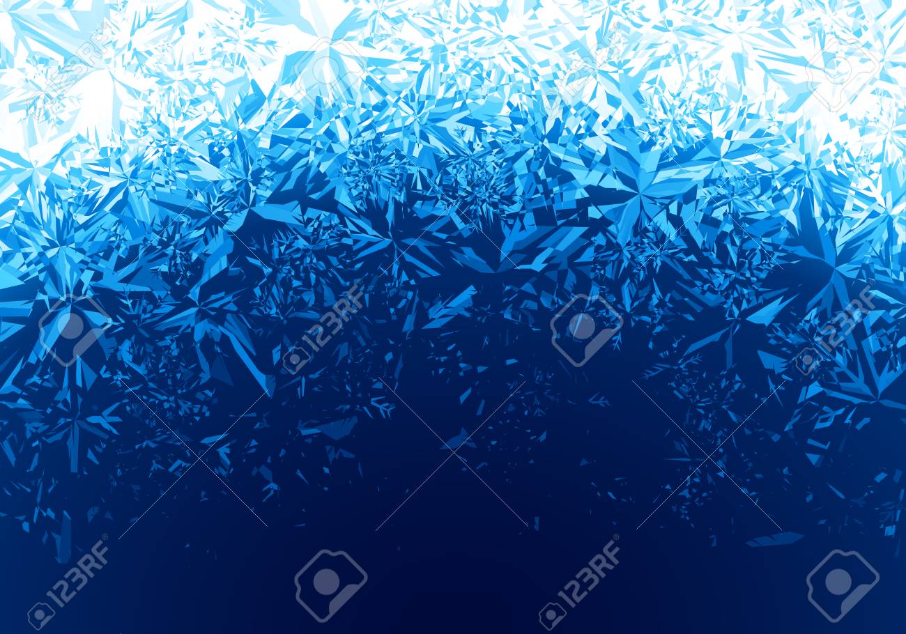 冬の青い氷の霜の背景のイラスト素材 ベクタ Image
