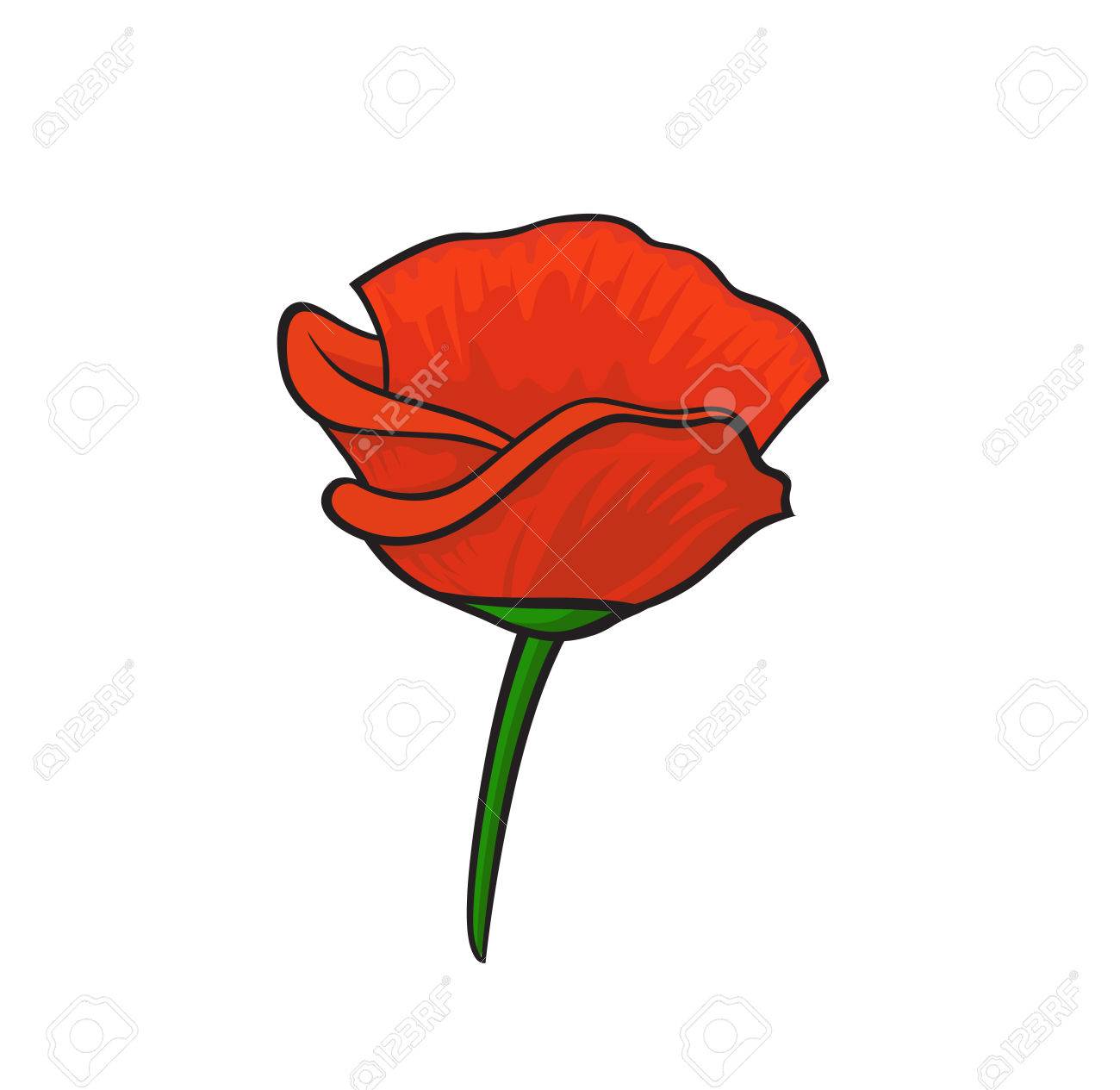 Fashion Pop Art Style Red Poppy Patch Badge Vector Sticker Royalty Free Cliparts Vectors And Stock Illustration Image 1493