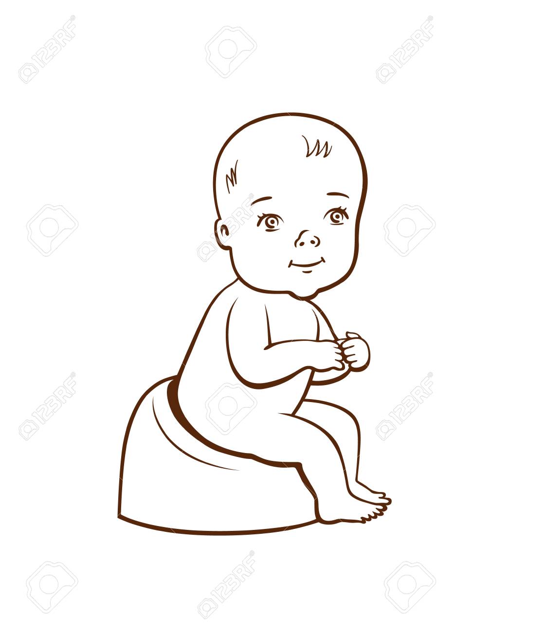 かわいい赤ちゃん 座位手描き下ろしイラストです のイラスト素材 ベクタ Image かわいい赤ちゃん 座位手描き下ろしイラストです のイラスト素材 ベクタ Image