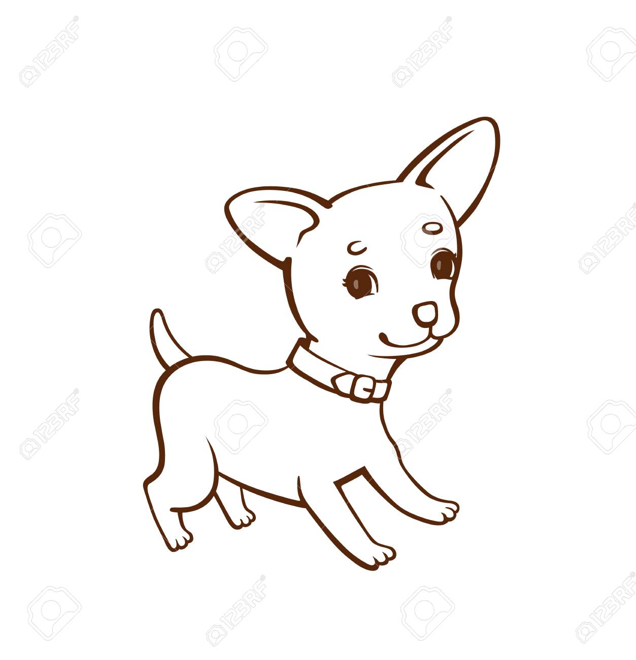 かわいい犬を漫画します 完璧なカードまたはデザインのあらゆる種類のモノクロ イラスト 白い背景に分離のイラスト素材 ベクタ Image かわいい犬を漫画します 完璧なカードまたはデザインのあらゆる種類のモノクロ イラスト 白い背景に分離のイラスト素材 ベクタ Image