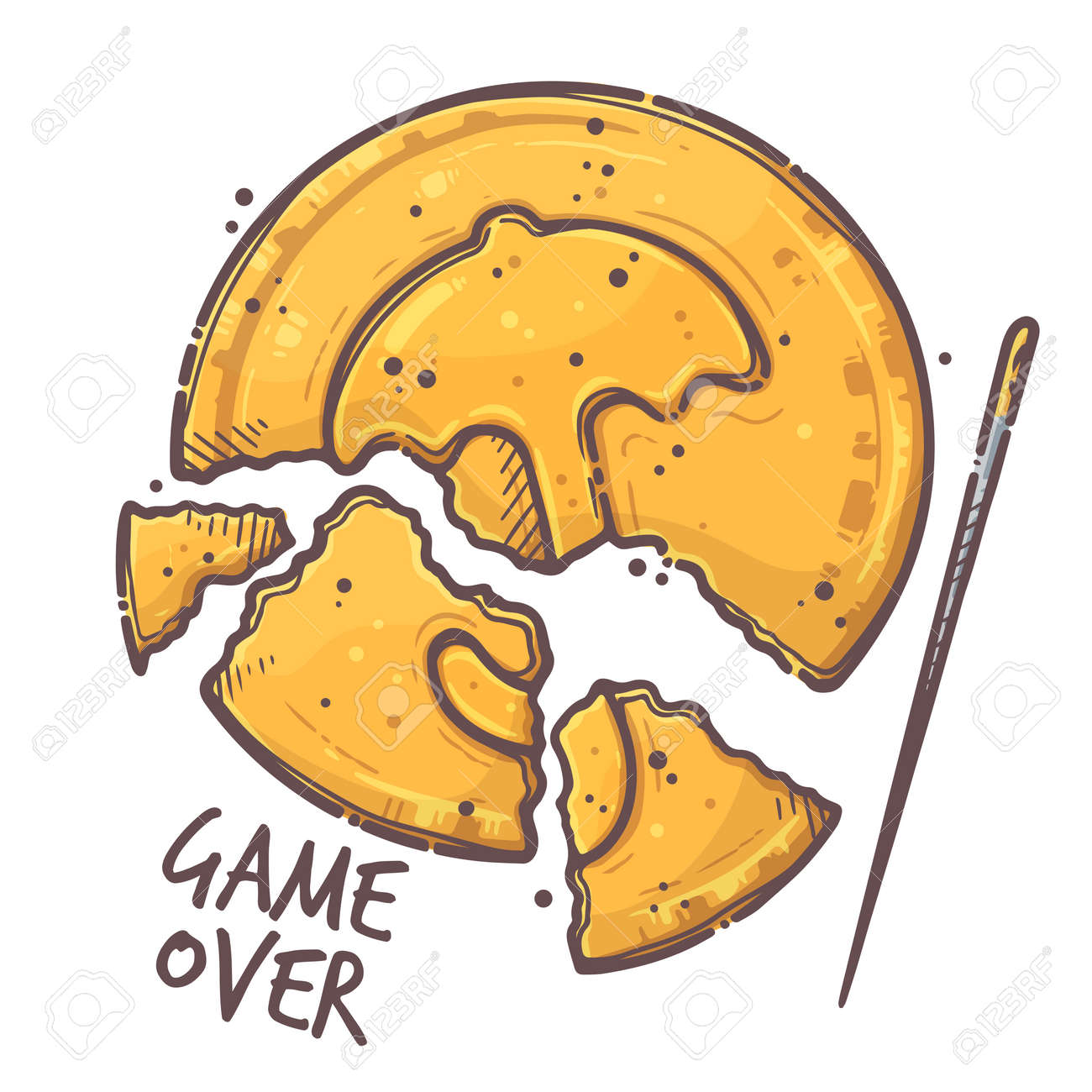 손으로 그린 달고나 한국 스펀지 캔디 벡터. 설탕 벌집. 디자인을 위해 각 개체를 변경하고 이동할 수 있습니다. 로열티 무료 사진,  그림, 이미지 그리고 스톡포토그래피. Image 176019784