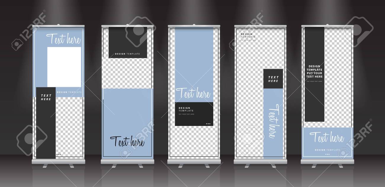 Blank Promotion Counter Roll Up Banner Stand Booth Template Royalty Free Cliparts Vectors And Stock Illustration Image