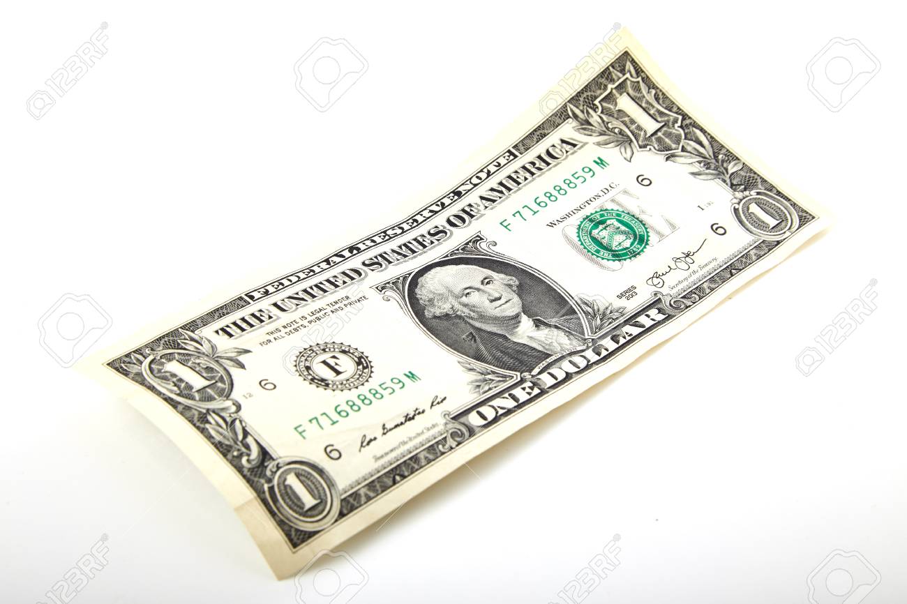 미국 1달러 지폐는 흰색에 고립되어 있습니다. 미국 돈 근접 촬영 우리 지폐 교환 돈 로열티 무료 사진, 그림, 이미지 그리고  스톡포토그래피. Image 97721143