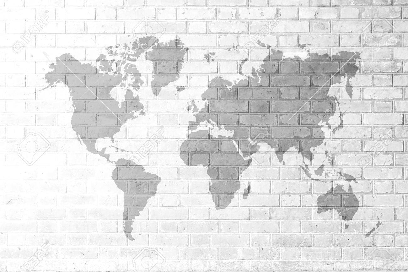 Red Brick wall texture background Soft tone White color with world map - 37444498 Red Brick wall texture background Soft tone White color with world map - 37444498
