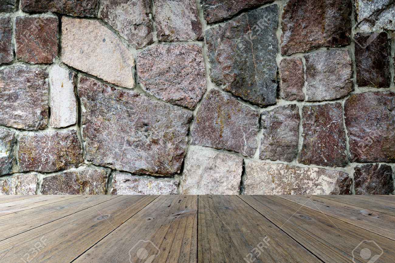 Wood terrace and stone wall interior texture background - 39813493 Wood terrace and stone wall interior texture background - 39813493