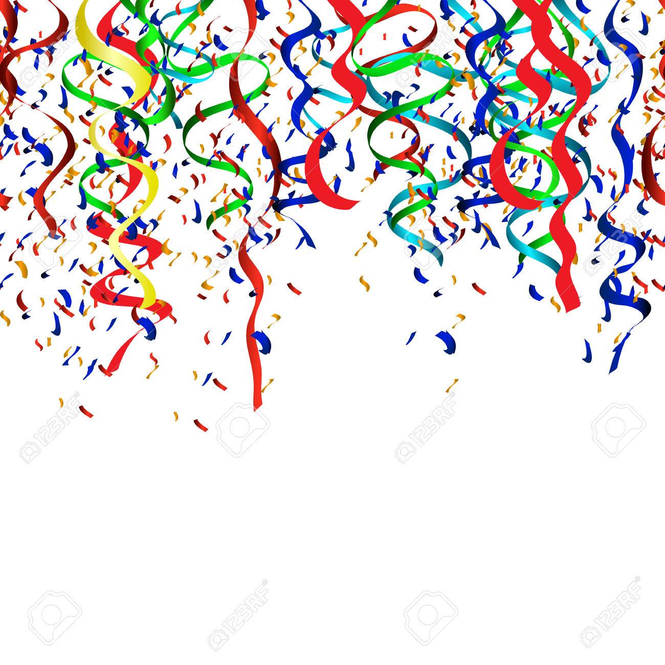 ベクトル イラストのカラフルなパーティー 紙吹雪 リボンのイラスト素材 ベクタ Image 3740