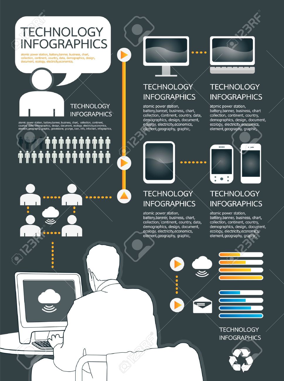 infographic technology computer set royalty free cliparts vectors