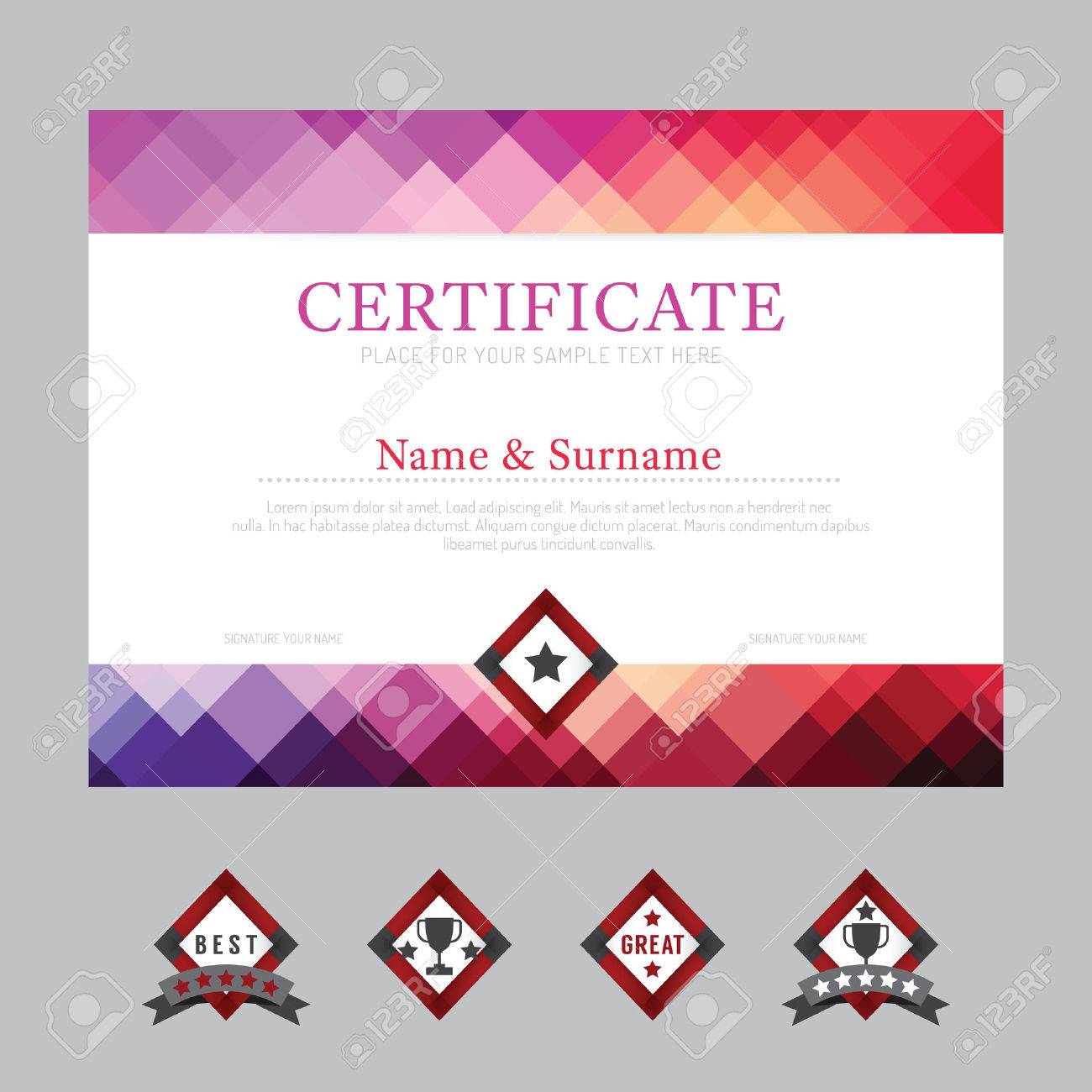 certificate template layout background frame design vector modern