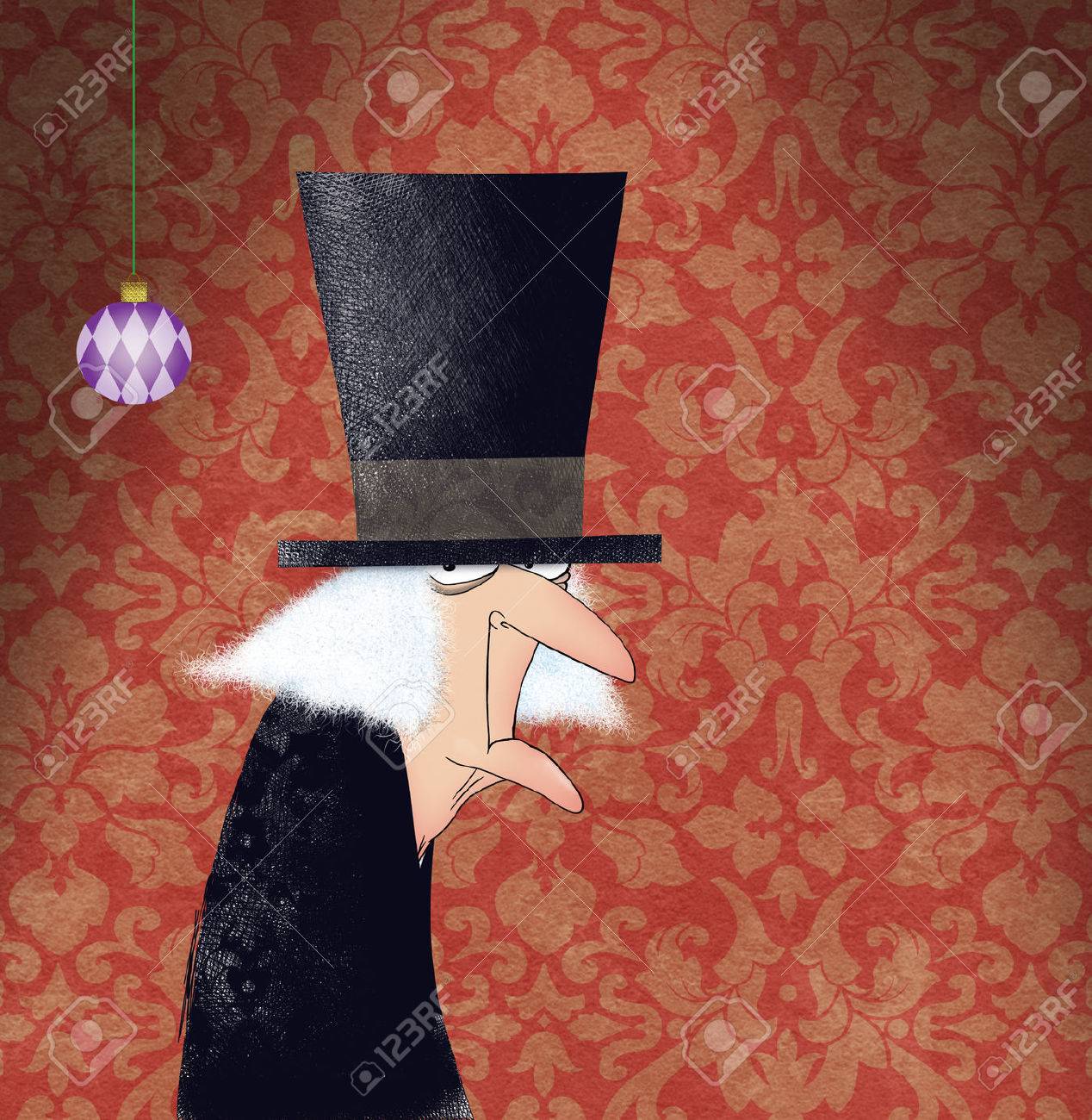 クリスマス飾りエベニーザーと スクルージの面白い絵 の写真素材 画像素材 Image