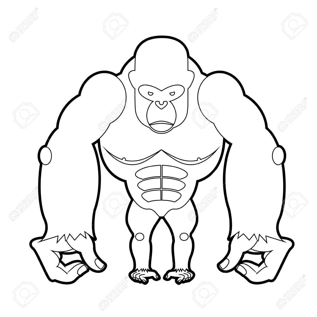 大きなゴリラの塗り絵 のイラスト素材 ベクタ Image