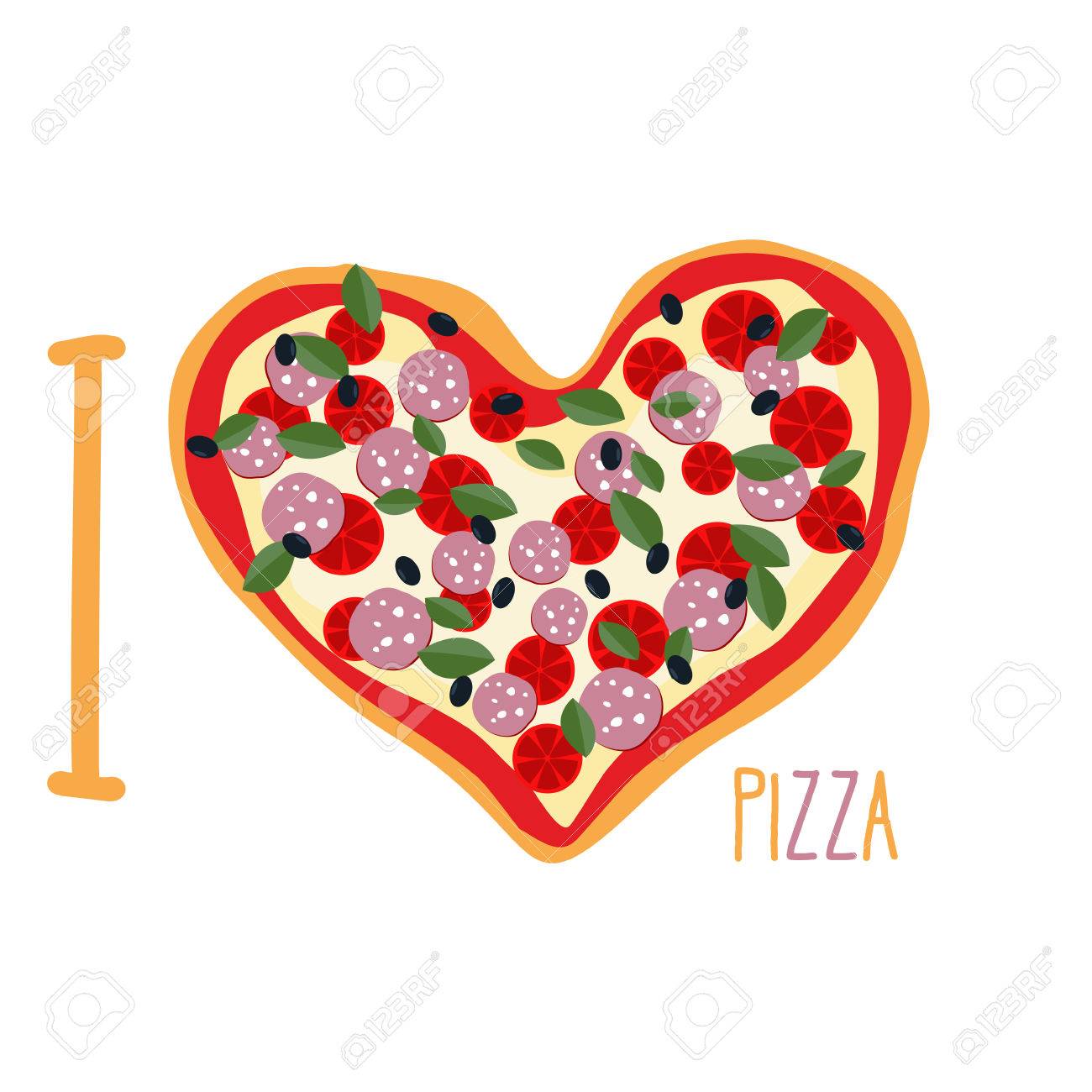 ピザが大好き ピザの形にハートマーク ベクトル イタリア国民食 のイラスト素材 ベクタ Image 4310