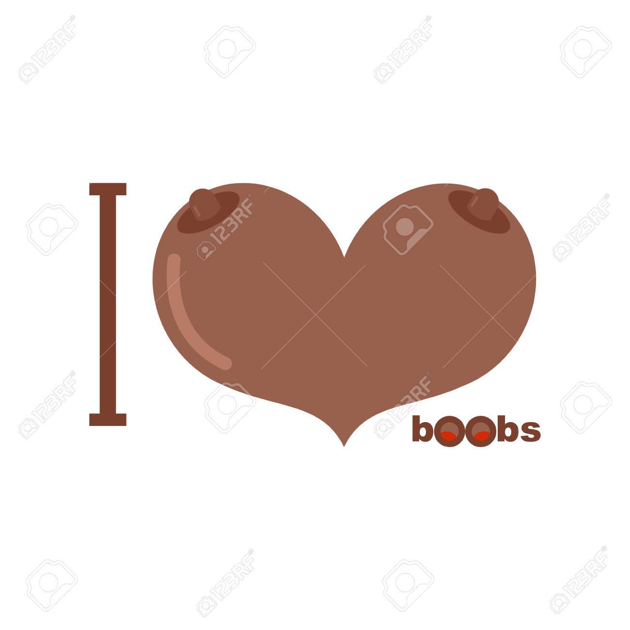 アメリカ黒人のおっぱいが大好きです。おっぱいの心のシンボルです。ベクトル図のイラスト素材・ベクター Image 43128618
