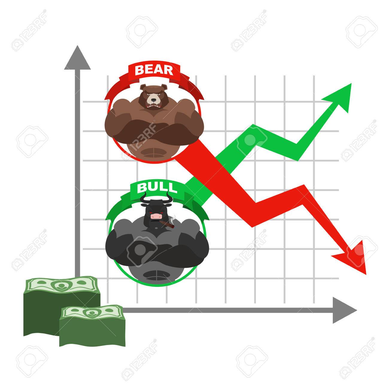 Grandeur Et Decadence De Citations Du Dollar Les Paris Sur Les Changes Les Ours Et Les Taureaux La Fleche Rouge Et Vert Business Graph Graphique Des Commercants Sur La Bourse Vente Et