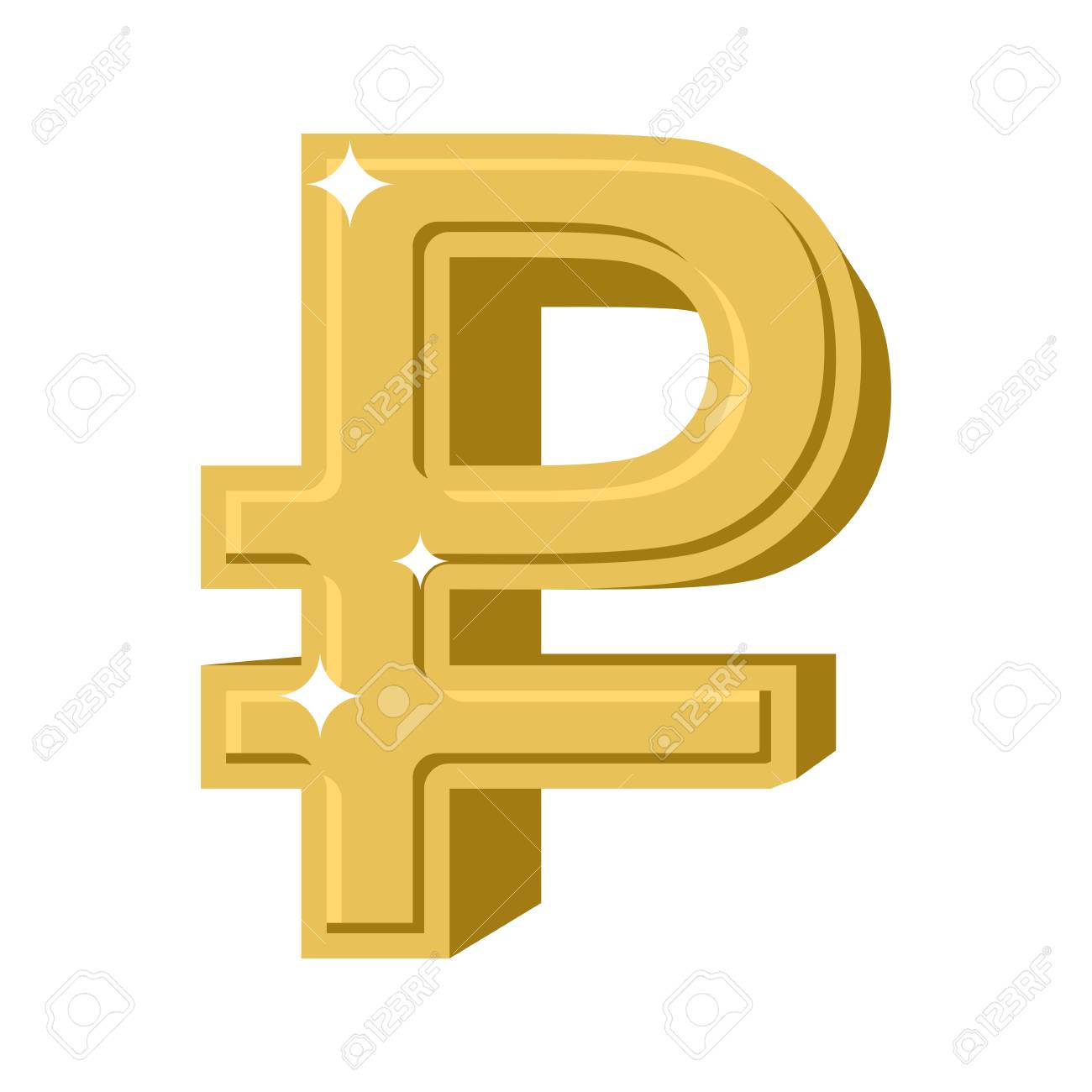 黄金のロシア ルーブル。ロシアのお金のシンボル。現金は黄色の貴重な金属のロシアにサインインします。金融の図のイラスト素材・ベクター Image  56726322