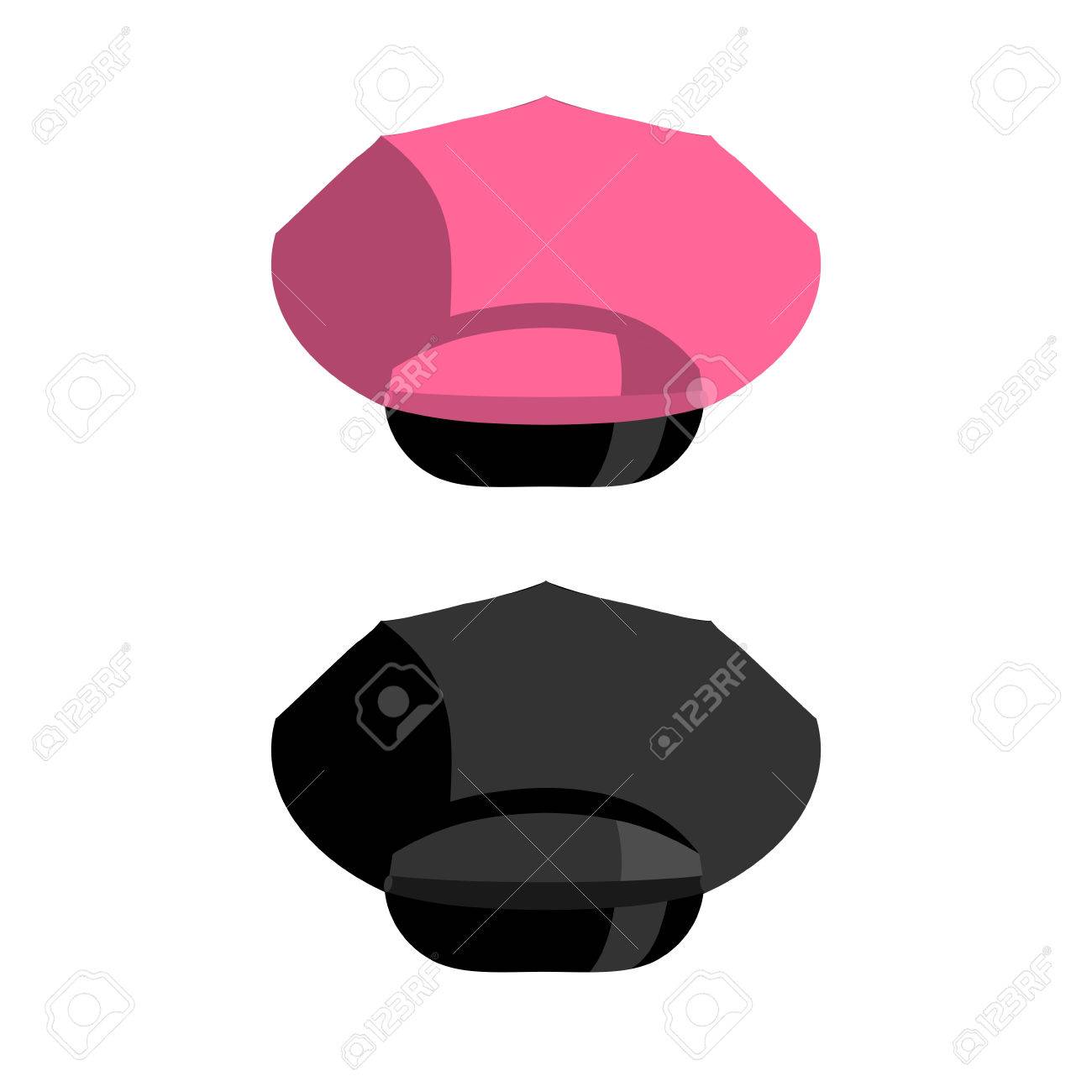 pink leather cap