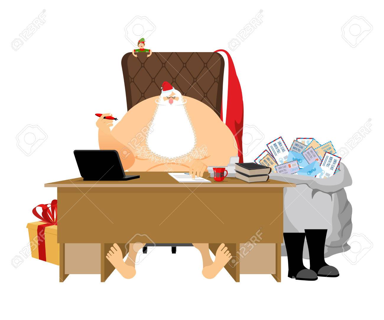 santa claus at work letters from children big bag of mail