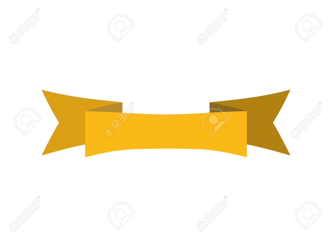 ribbon isolated template yellow decorative tape for heraldry