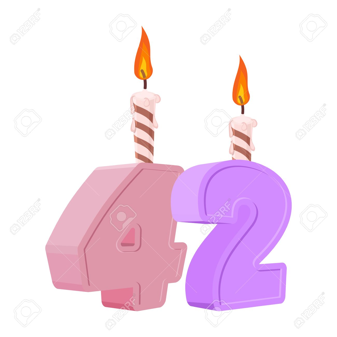 42 Ans D Anniversaire Nombre Avec La Bougie De Fete Pour Le Gateau De Vacances Quarante Deux Anniversaire Clip Art Libres De Droits Vecteurs Et Illustration Image