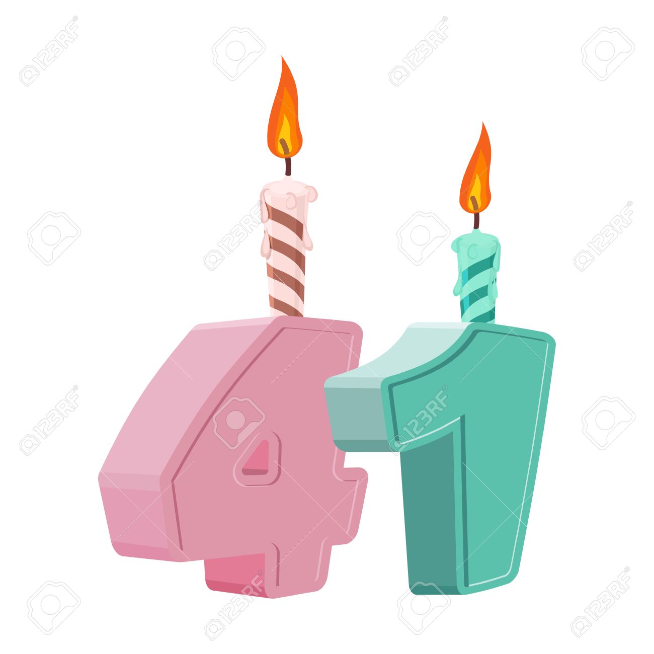41 Ans D Anniversaire Nombre Avec La Bougie De Fete Pour Le Gateau De Vacances Quarante Et Un Anniversaire Clip Art Libres De Droits Vecteurs Et Illustration Image