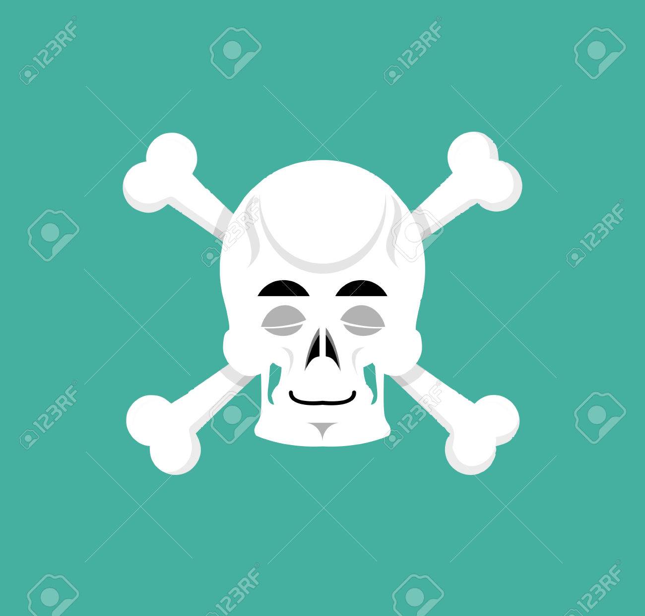 頭蓋骨と骨は 絵文字を眠る スケルトンの頭眠っている感情を分離のイラスト素材 ベクタ Image