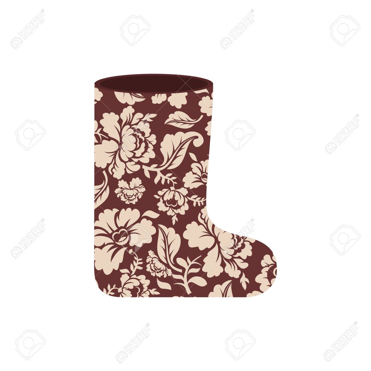 ロシアの冬のブーツ フェルト ブーツ ホフロマ絵画 ロシアで暖かい靴のイラスト素材 ベクタ Image