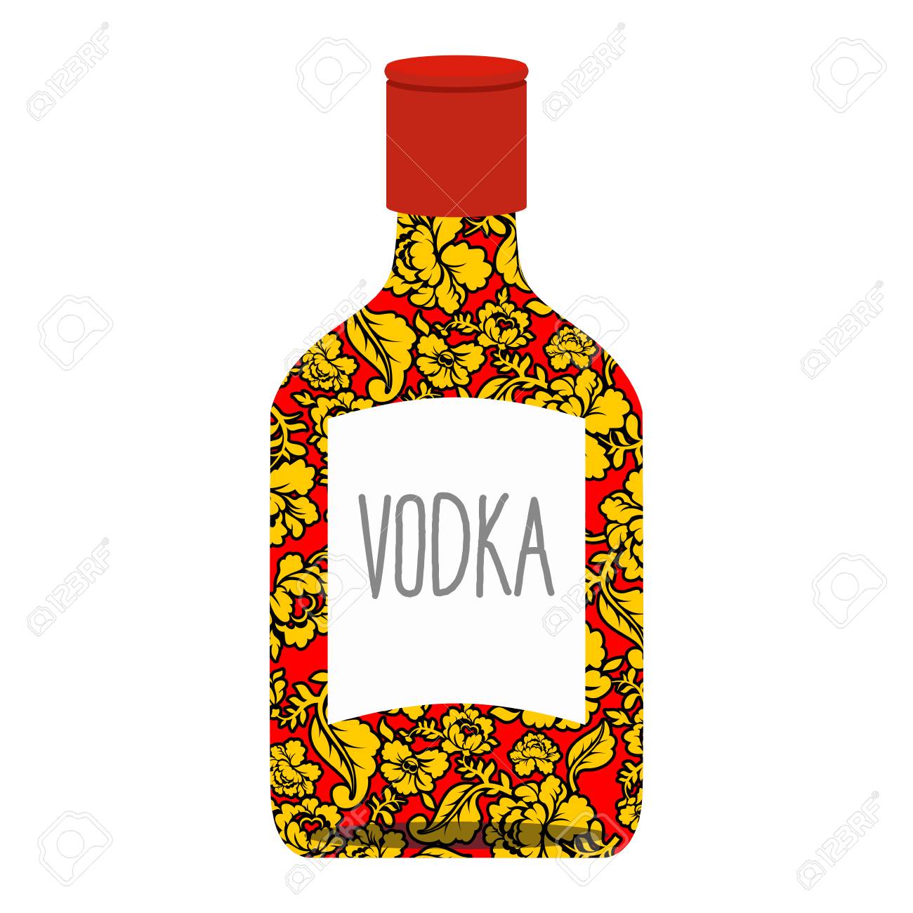 Russian Vodka Bottle Khokhloma Painting National Folk Alcoholic Royalty Free Cliparts Vectors And Stock Illustration Image 71252379 123rf