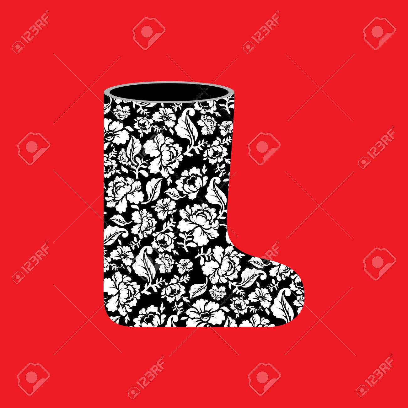 ロシアの冬のブーツ フェルト ブーツ ホフロマ絵画 ロシアで暖かい靴のイラスト素材 ベクタ Image