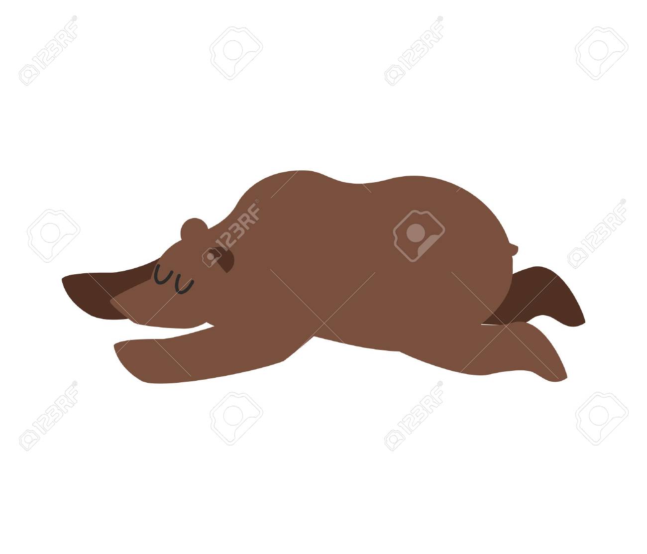 クマを眠っています 野生動物が寝ています 眠いグリズリー のイラスト素材 ベクタ Image