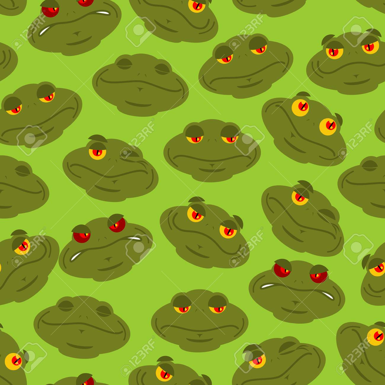 カエルのシームレスなパターン 水陸両用髪飾り ヒキガエルのテクスチャです 爬虫類の背景の頭 のイラスト素材 ベクタ Image