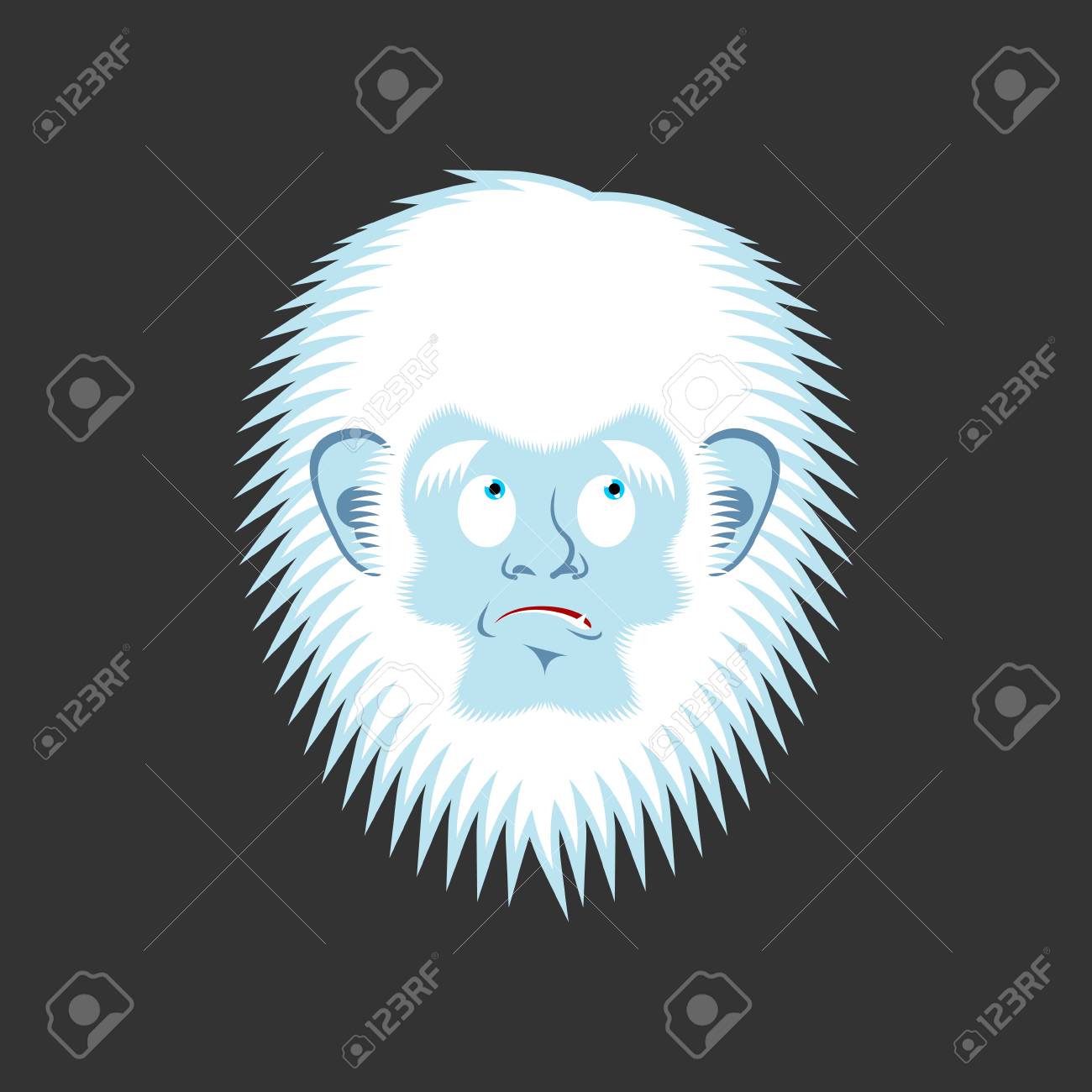 イエティ有罪絵文字 ビッグフットのヤンキー顔 雪男の過失のあるアバター ベクトル図のイラスト素材 ベクタ Image