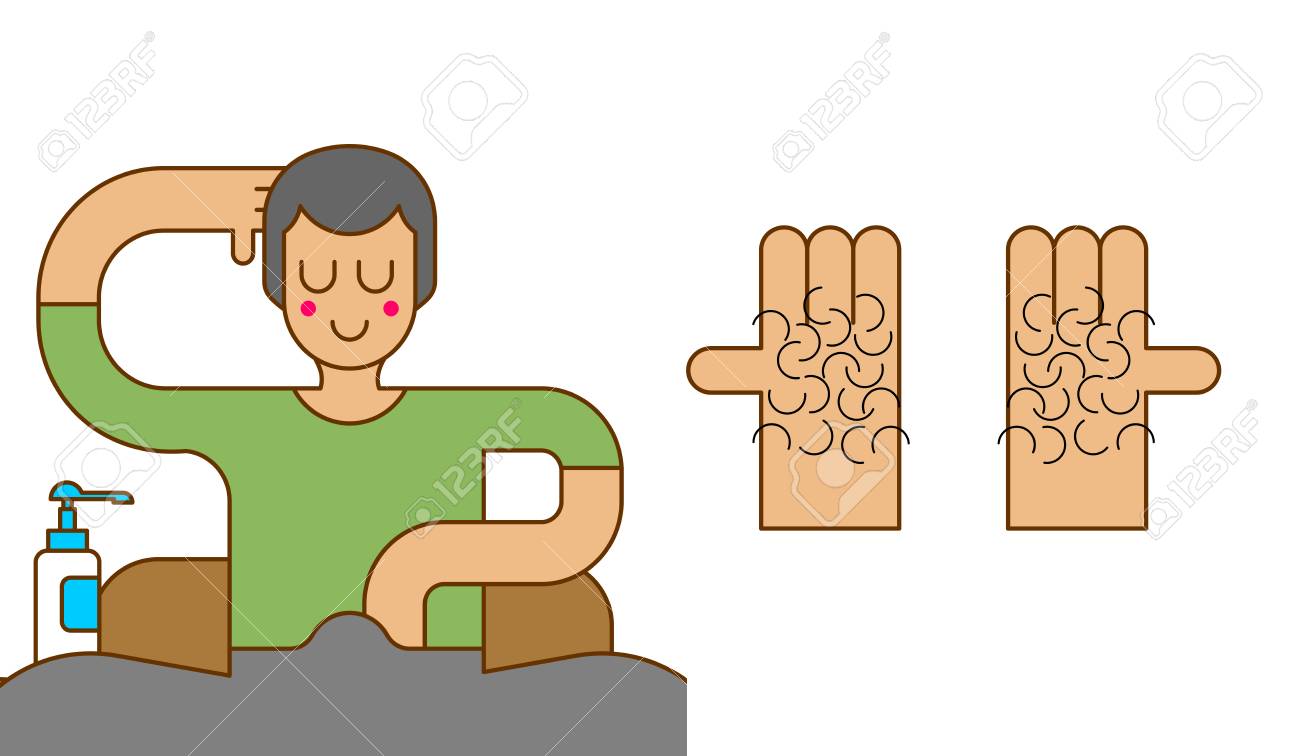 オナニーから毛むくじゃらのやし手のイラスト素材・ベクター Image 85871944