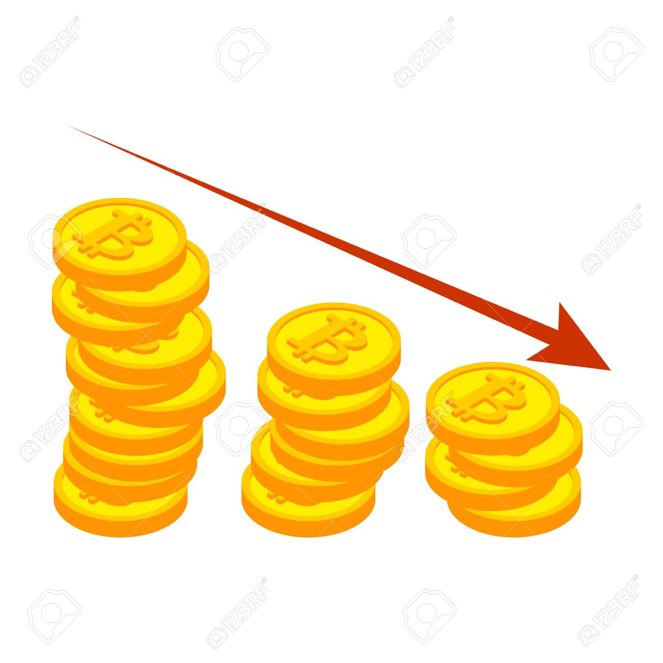 Falling Bitcoin Graph. Decrease In Cryptocurrency. Virtual Money. Vector  Illustration Royalty Free SVG, Cliparts, Vectors, and Stock Illustration.  Image 86954411.