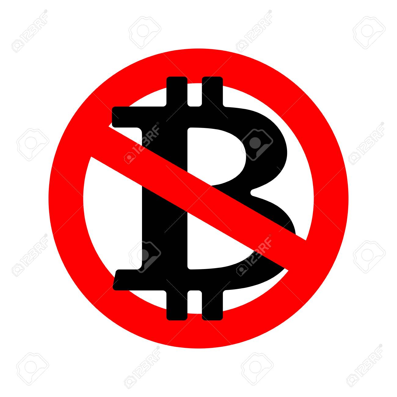 Arrêtez Bitcoin. Il Est Interdit Crypto-monnaie. Signe Prohibitif Rouge.  Illustration Vectorielle Clip Art Libres De Droits, Svg, Vecteurs Et  Illustration. Image 86954415