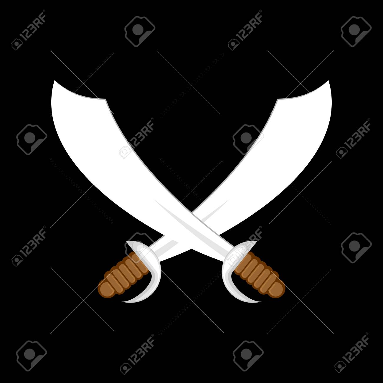 サーベルを渡った 海賊剣サインが分離されました ベクトル図のイラスト素材 ベクタ Image