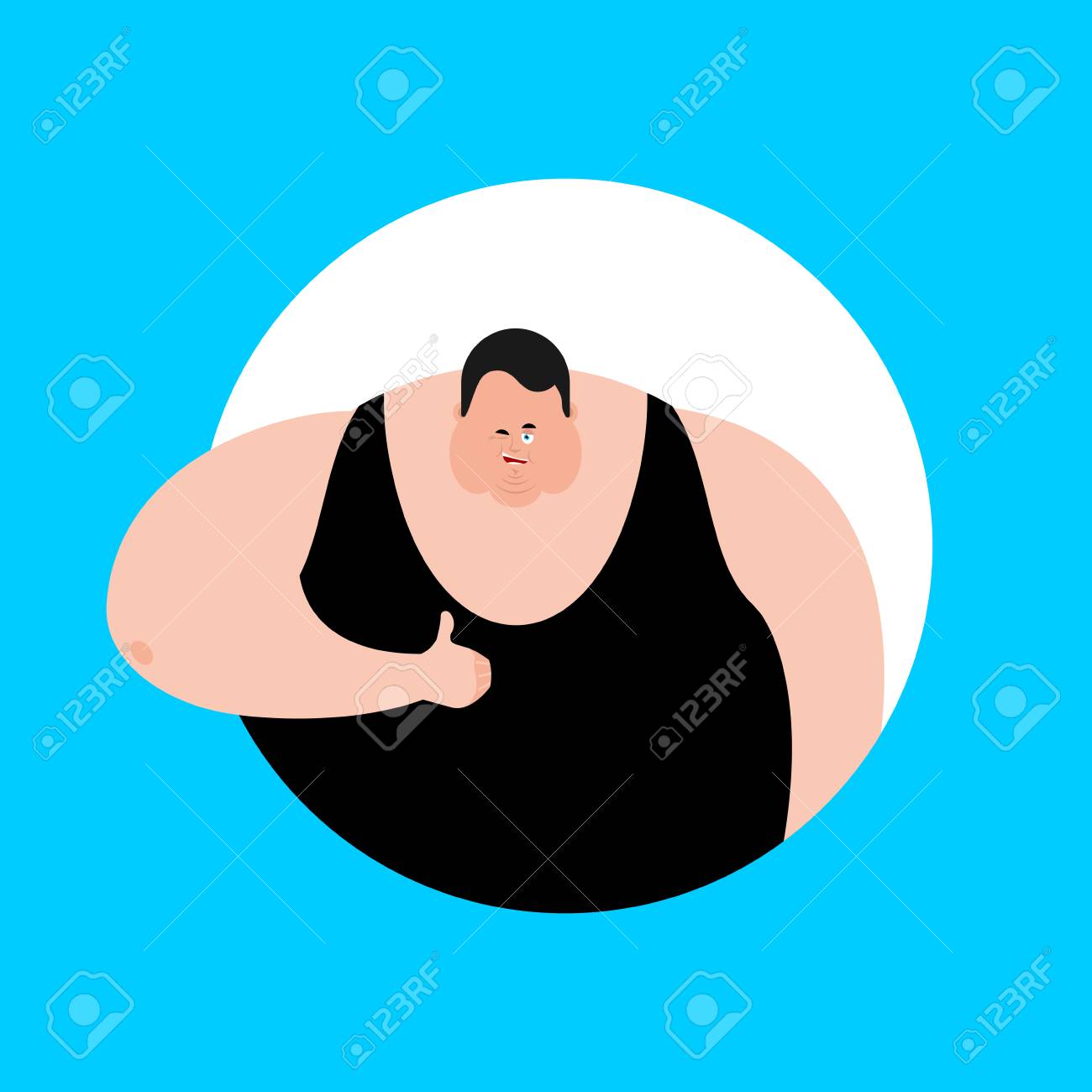 fat thumbs up and winks emoji stout guy happy emoji big man