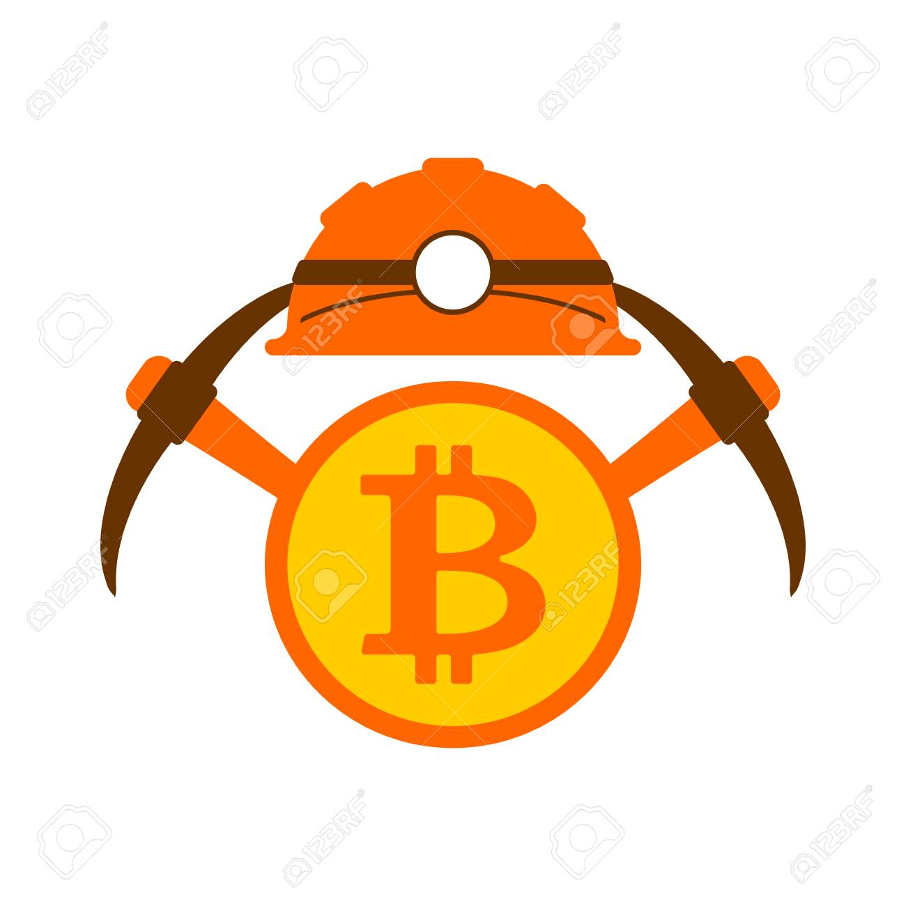 Miner Logo. Mining Bitcoin Crypto Currencies. Worker With Pickaxe. Vector  Illustration Royalty Free SVG, Cliparts, Vectors, and Stock Illustration.  Image 91297882.