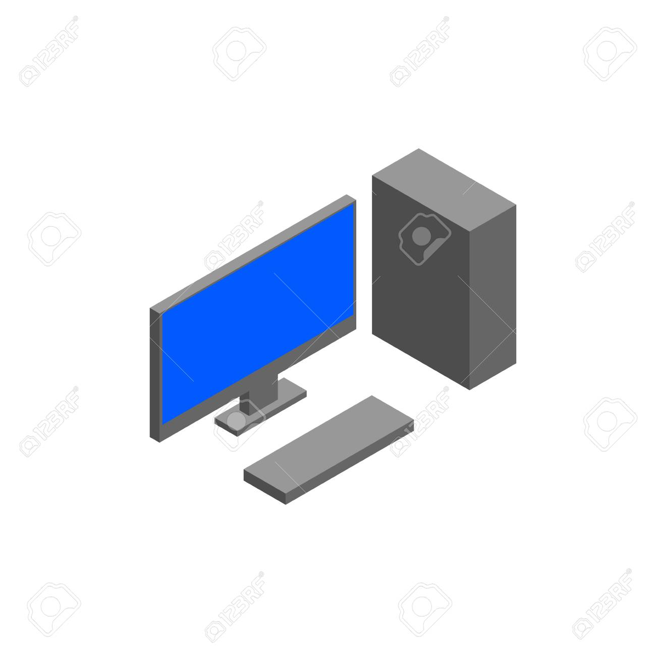 isometric pc monitor icon