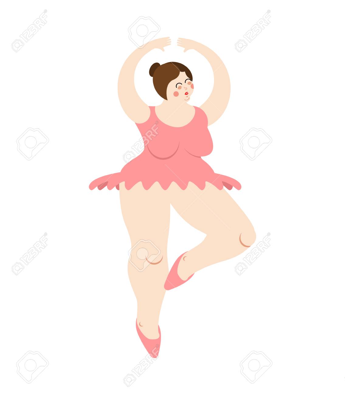バレリーナは太っている パントの大きな女性 ダンス水着 バレエ女性 のイラスト素材 ベクタ Image